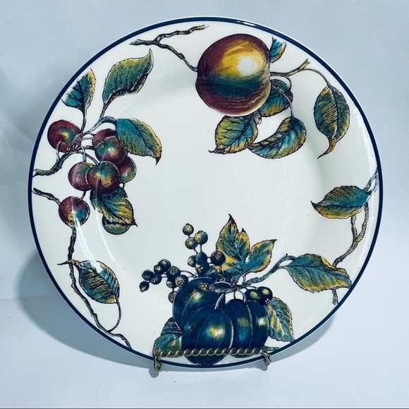 Pier 1 White Fruit stoneware Macintosh Apple dinner plate - Picture 5 of 5